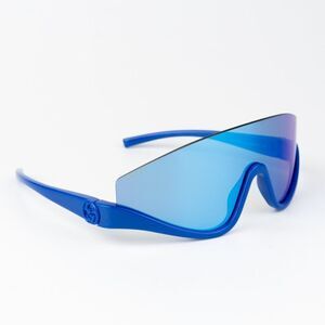 NEW Gucci GG1650S 010 Blue Mirror Unisex Shield Mask Sunglasses GG 1650S